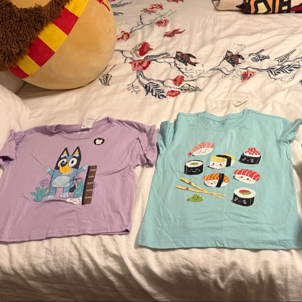 Cute Graphic T-Shirts in Purple and Blue